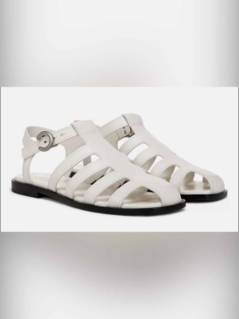 New $330 Vince Melina Leather Fisherman Sandals In Milk White Women’s Size 7M